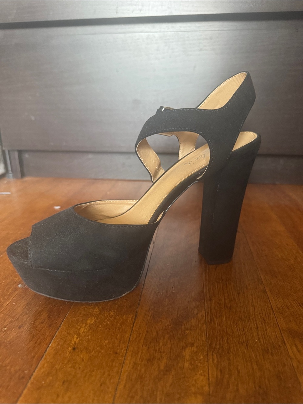 Women's Black Platform Block Heel Sandals